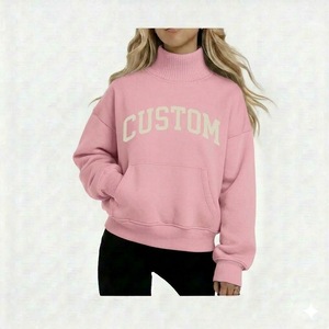 Women Casual Oversized Regular Mockneck Fleece Long Sleeve Sweatshirt Pullover Autumn Soft Loose Streetwear Fashion <b>Top</b> Daily - Product Image 6