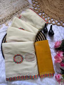 Sari en soie brodé Rangoli pour femmes - Product Image 4