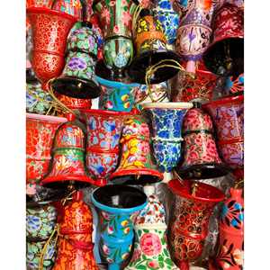 Luxury Handmade Paper Mache <b>Mini</b> <b>Christmas</b> <b>Tree</b> Ornaments with Circle Bells for Home Decorations Party Crafts Festive Holiday - Product Image 1
