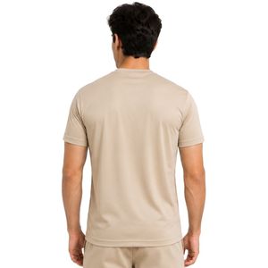 T-shirt de sport pour homme, beige et vert olive, performance, séchage rapide, athlétique, gym, course à pied, entraînement, logo personnalisé, OEM - Product Image 2