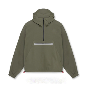 Bulk Outdoor Sportswear Athletic Jacket Supplier Low MOQ 1/4 Zip Pullover Windbreaker Tracksuit Performance Running Wear Anorak - Product Image 6