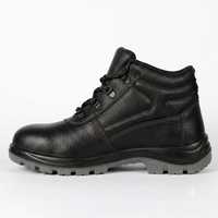 Chaussures de sécurité en acier noir, cuir véritable, imperméables, respirantes, bottes de travail antidérapantes, usage industriel, construction, usine, toutes utilisations
