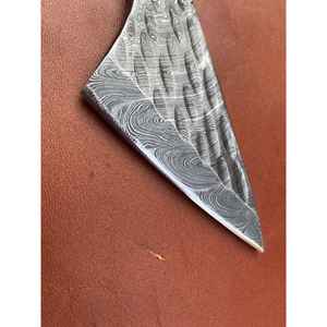 มีดสกินเนอร์เหล็กดามัสกัสแบบปรับแต่งได้ พร้อมด้ามไม้ลาย OEM ปลอกหนังสำหรับล่าสัตว์ - Product Image 3