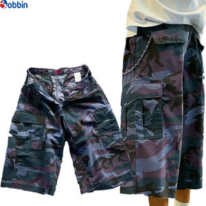 Pantalones Cortos Cargo de Camuflaje Vintage para Hombre, 100% Algodón, Ecológicos, de Secado Rápido, Transpirables, de Cintura Alta, con Parches Lavados - Product Image 5