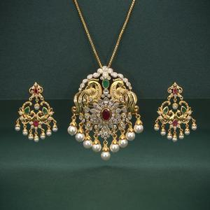 Conjunto de Joyería de Oro Sólido de 14K Unisex, Estilo Vintage, con Perlas y Diamantes Certificados por IGI, Regalo de Compromiso, Collar Clásico para Boda - Product Image 1