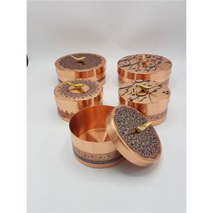 Premium Copper Dry Fruit Jar <b>Set</b> with Decorative Lid Handmade Metal Serving Container for Home Decor Wedding Gift Kitchenware - Product Image 1
