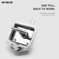 DG-DELER Poignée de compression pliante à 2 touches en acier inoxydable poli miroir pour remorque, loquet de panneau à palette, qualité ANSI