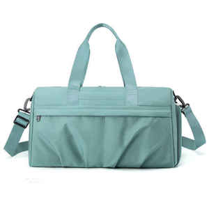 Unisex Brown Nylon Gym Duffel <b>Bag</b> 20-<b>30L</b> Zipper Closure Casual Durable with Soft Handle and Adjustable Strap - Product Image 2