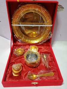 ชุดถาดบูชาหินอ่อนขนาด 8 นิ้ว พร้อมช้อน แก้ว ตะเกียง ถ้วยใส่เครื่องหอมแบบอินเดีย เป็นมิตรกับสิ่งแวดล้อม - Product Image 6