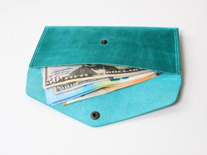 Wholesale Price Genuine Leather Luxury Portable Cash Envelope Budgeting System Stuffing Purse OEM LCE-0014 - Product Image 6