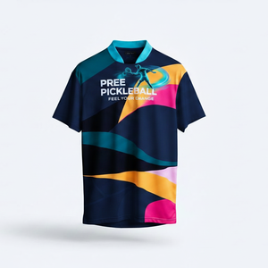 Customizable Pickleball Mens' Modern Polo Shirt <b>Athletic</b> Design court games team jersey Quick Dry breathable Activewear OEM ODM - Product Image 3