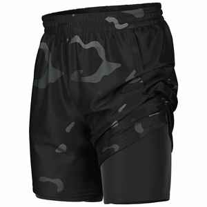 Shorts décontractés en toile taille haute pour hommes avec cordon de serrage réglable, séchage rapide, tissu respirant, motif tendance pour la gym et le fitness - Product Image 6