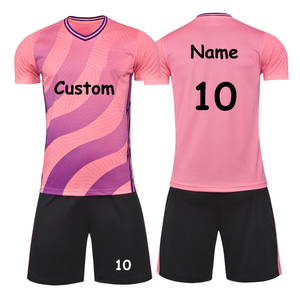 Conjunto de Camiseta de Fútbol Personalizada para Hombre, Blanca, Azul y Amarilla, con Estampado Sublimado, Manga Corta, Cuello Redondo, Transpirable, de Poliéster, para Equipo, con OEM - Product Image 1