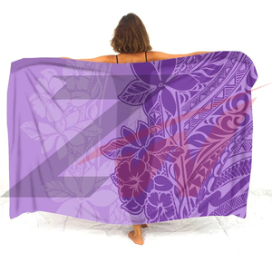 Black Flower Polynesian Tribal Print Hawaii Beach Lavalava Sarong Long <b>Swimsuit</b> Custom Polyester Casual Summer Accessory - Product Image 6