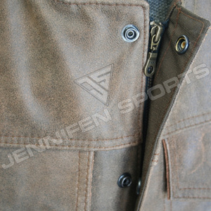 Men's Brown <b>Leather</b> Vests Fashion Turn Down Collar Moto Biker Waistcoat Male Slim Fit Motorcycle <b>Sleeveless</b> <b>Jacket</b> - Product Image 5