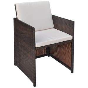 Sedie da giardino in Poly Rattan 2 pezzi con cuscini e cuscini Color marrone - Product Image 2