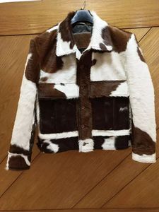 High Street Cowhide Safari Bomber Jacket Full Sleeve Turn-down Collar Winter <b>Fur</b> <b>Lined</b> Windproof Regular Length Women's <b>Coat</b> - Product Image 2