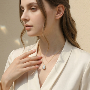 Collar con Colgante de Gota de Agua de Moissanita Pera Minimalista Francés, Chapado en Oro de 18K, Plata 925, Joyería Fina, Colgantes y Dijes de Diamantes - Product Image 2