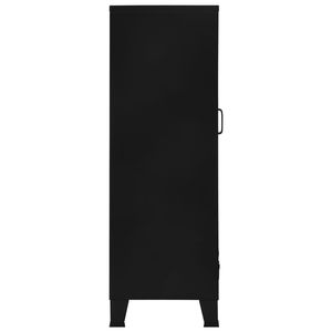 Armoire de bureau industrielle en acier noir avec portes en maille 29.5 \ "x 15.7 \" x 47.2 \ "Classeurs - Product Image 5