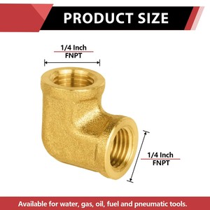 ข้อต่อทองเหลืองแบบข้อศอก NPT ตัวเมีย 90 องศา สำหรับระบบประปา - Product Image 2