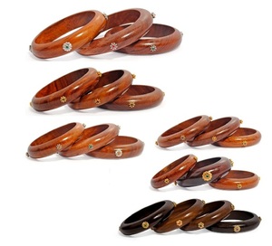 กำไลข้อมือไม้ชีแชมทำมือ ชุบทองโรเดียม ประดับคริสตัลสวารอฟสกี้ กำไลแบบหนา สำหรับผู้หญิง ผู้ชาย ของขวัญ เครื่องประดับ - Product Image 1