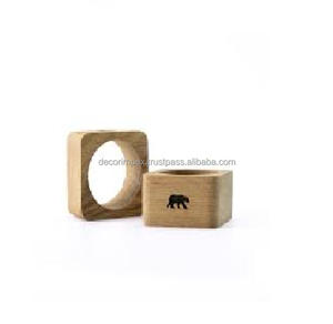 Support martelé pour fêtes porte-serviette rond en bois personnalisé pour décor de table de fête et de mariage - Product Image 2