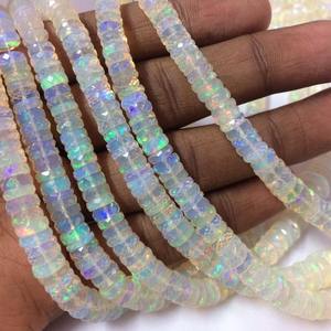 6mm 8mm 10mm pierre d'opale éthiopienne naturelle à facettes Heishi pneu perles de pierres précieuses brins cordes meilleur prix d'usine en gros en ligne - Product Image 3