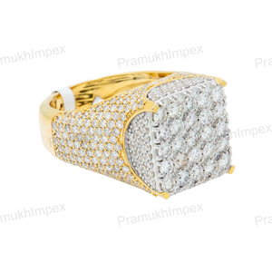 Anillo Cuadrado de Plata de Ley Unisex de Lujo, Estilo Hip Hop, Completamente Cubierto con Piedras de Moissanita, Joyería de Moda, Regalo para Él - Product Image 5