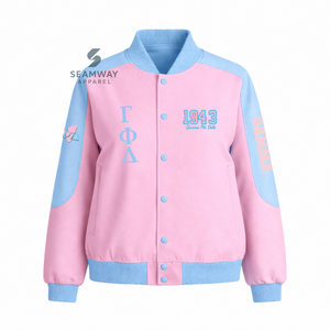Veste de course en sergé de coton Gamma Phi Delta Sorority pour femme, style universitaire, sport automobile, baseball, moto haute performance - Product Image 1