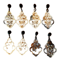 Boucles d'oreilles manchette classiques faites à la main en corne de buffle, toucher réel, forme naturelle, thème animal, cadeau de fiançailles et de mariage pour femme, artisanat