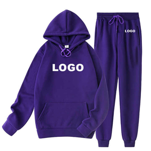 Ensemble de survêtement respirant 2 pièces : sweat-shirt à capuche et pantalon de jogging à manches longues, couleur unie - Product Image 2