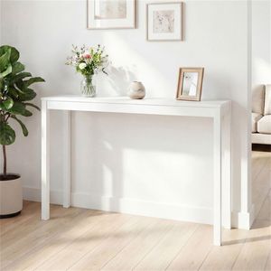 48\" Solid Wood Leg <b>Console</b> <b>Table</b> Narrow Farmhouse Style Entryway <b>Table</b> for Hallway and <b>Sofa</b> White Color - Product Image 6