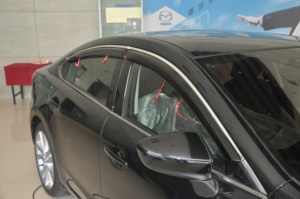 Viseras para ventanas de coche HIC, protectores contra la intemperie, viseras para puertas MAZDA 6 / Atenza 4 puertas sedán (con moldura cromada 15) 2013~2024 - Product Image 2