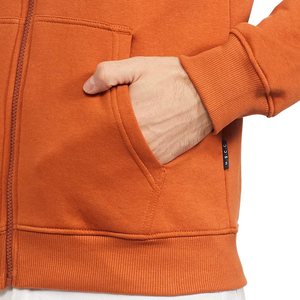 Men's <b>Orange</b> <b>Fleece</b> Hooded Zip-Up Sweatshirt Regular Fit Casual Autumn Wear - Product Image 5