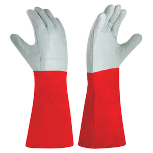 Gants de travail de haute qualité certifiés CE, résistants, en cuir de vachette grainé et croûte, pour soudage TIG, avec bandes réfléchissantes de sécurité - Product Image 6