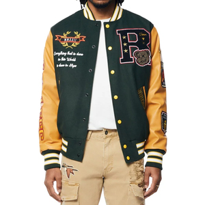 Chaqueta Varsity de Lana Personalizada para Hombre, Chaqueta de Béisbol Letterman, Chaqueta Bomber, Ropa de Exterior, Diseño Personalizado de Fábrica - Product Image 1
