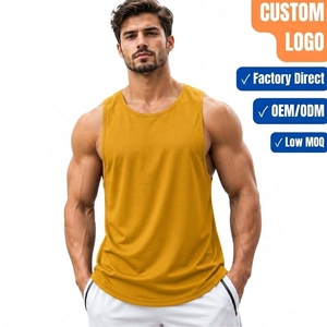 Camiseta Deportiva Amarilla Mostaza para Hombre, Chaleco de Gimnasio de Color Intenso, Fabricante - Product Image 1