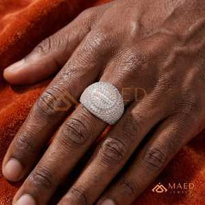 925 Sterling <b>Silver</b> Moissanite Baguette <b>Ring</b> for <b>Men</b> Iced Out Hip Hop Statement <b>Ring</b> Luxury Jewelry Gift - Product Image 4