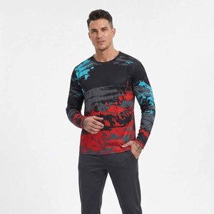 Camiseta de Manga Larga Estampada para Hombre 2025, para Motociclismo y Ciclismo de Montaña, de Secado Rápido y Transpirable, Cuello en V, 100% Poliéster - Product Image 4