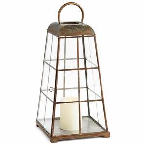 Handmade Antique <b>Brass</b> Glass <b>Lantern</b> Decorative Tapered Candle Holder with Handle for Wedding Centerpiece and Home Decor - Product Image 3