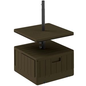 Base per Ombrellone da Patio Marrone, Solo Base per Cortile o Terrazza, Supporto per Tavolino da Caffè Incluso - Product Image 5