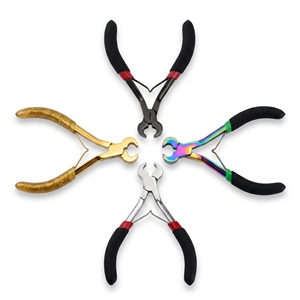 Custom Stainless Steel Micro Bead Fusion Bond Removal Pliers for Hair Extensions Easy-Open Spring Action Cutting Edges Safe - Product Image 1