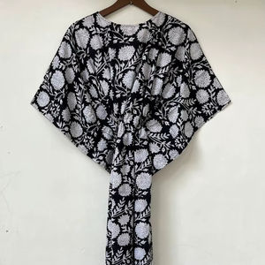 Vestido Kaftan Casual de Verano sin Mangas con Estampado Floral Tropical Digital, de Algodón, para Mujer, Islas del Pacífico Asiático - Product Image 3