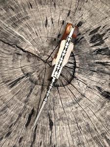 Couteau de poche pliant artisanal à lame en Damas avec étui en cuir OEM personnalisable – Couteaux NM pour usage quotidien - Product Image 3