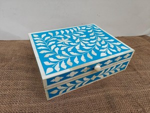 Boîte de rangement à bijoux UO de luxe moderne personnalisée en os incrusté, avec choix de couleurs multiples, forme et motif personnalisés, incrustation en os - Product Image 6