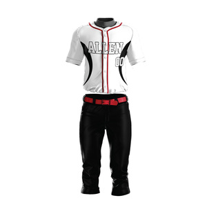 Conjunto de Uniforme de Béisbol para Hombre con Camiseta Abotonada y Pantalones con Cintura Elástica, Kit de Uniforme de Béisbol - Product Image 1
