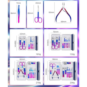 Kit de pédicure professionnel, ensemble de manucure, outils de soin des ongles, 7/10/12/15/18 en 1, outils de coupe-ongles en acier inoxydable, kit Naik - Product Image 4