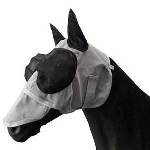 Masque anti-mouches pour chevaux de luxe, haute qualité, extensible, protection des yeux et des oreilles, personnalisable, léger, respirant, confortable, protection contre les moustiques - Product Image 1