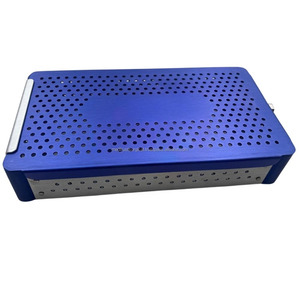 High Quality Aluminum Surgical Sterilization Tray Box 245 x 150 x 50 mm Blue Coated Reusable <b>Instrument</b> Storage Case with Lid - Product Image 6