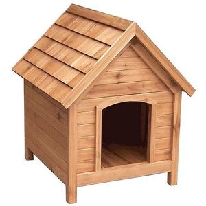 CASA PARA PERRO PEQUEÑO DE MADERA SÓLIDA DE TECO 39 X 39 PULGADAS HECHA A MANO EN INDONESIA - Product Image 1
